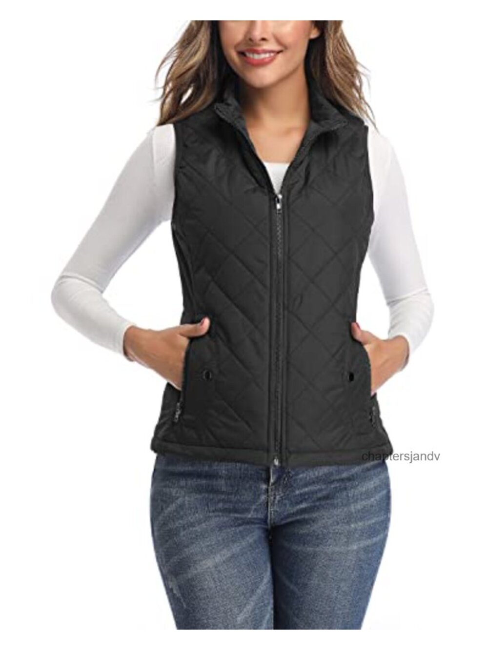 Quilted Puffer Vest Packable Lightweight Sleeveless Zip Up Layering Gilet